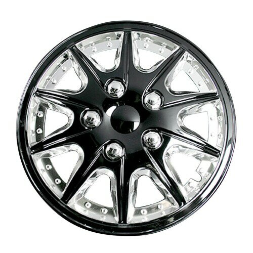 viz 12インチホイールカバー T02 4枚 スバル レックス (メッキブラック) VIZ-WJ5004CBL12-011