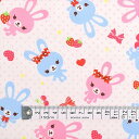 COLORFUL TEXTILE MARKET ハッピーうさちゃん仲良しうさちゃん(水玉ホワイト)スケア生地 110cmx300cm D0079230