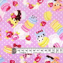 COLORFUL TEXTILE MARKET 水玉模様とスイートくまちゃん(ライラック)ラミネート(厚み0.2mm)生地 110cmx300cm D02533...