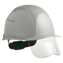 住ベテクノプラスチック ヘルメットSAXシリーズ 通気孔付・シールド面付・スチロールライナー付・パステルグレー SAXCS-B-PGY