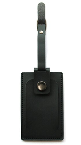 バンガード 旅行用品 ネームタグ スーツケースタグ おしゃれ 革 型押し フェイク レザー ブラック