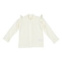 (タキヒヨー) ガール ラッシュガード 前開き 長袖 フリル 小花柄 ハート 無地 女の子 子供 キッズ 221447006 無地・オフホワイト
