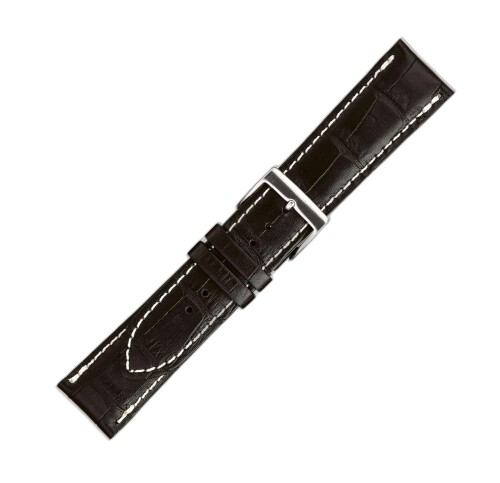 (マルマン) (EICO(エイコウ)) 時計バンド 牛(型押ワニ) 日本製 S 64962 黒マット 20mm