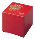 J-kitchens 重箱 3段 6.5寸 彩 お重箱 朱花車 19.5cm x 19.5cm x 16.5cm 日本製
