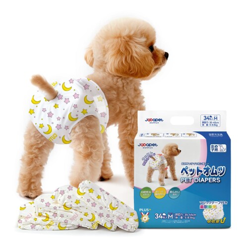 Japapet 犬用おむつ 女の子用 犬オムツ メス ペットオムツ 高齢犬 小型・中型犬用 Mサイズ 34個入り