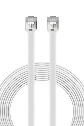 Rakuten - シズカウィル LANケーブル コネクタ 高速 フラットタイプ ネットケーブル CAT7 ホワイト 5m 1個入り