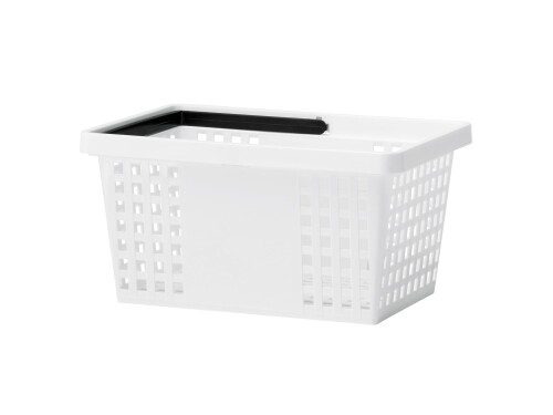 Rakuten - ライクイット（like-it）収納 買い物カゴ ハンドル付き 耐荷重10kg W430×D300×H220mm 日本製 キャリーバスケット ホワイト 2002