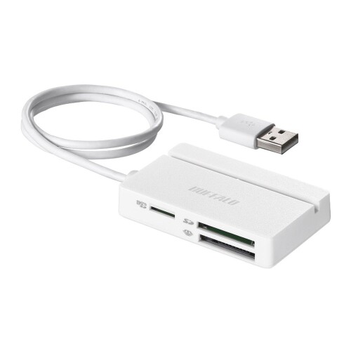 バッファロー BUFFALO USB2.0 マルチカードリーダー スタンダードモデル ホワイト BSCR105U2WH+K8
