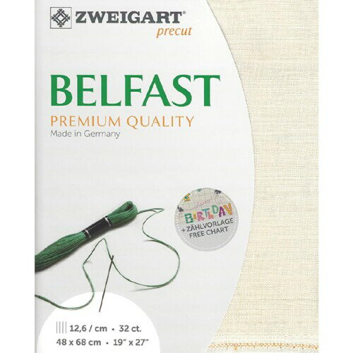 ツバイガルト(ZWEIGART) ZWEIGART BELFAST ベルファスト リネン刺しゅうクロス 32CT 約48×68cm アイボリー ZW3609P-99