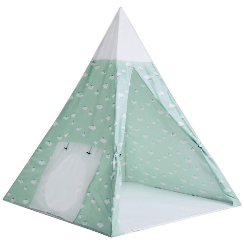 ルームアンドホーム キッズテント 子供用テント 収納玩具 室内キャンプ 三角 くも柄 152×132×132cm