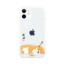 (しばたさん公式ライセンス品) abbi FRIENDS 2020 iPhone (5.4インチ)クリア ケース 犬 ( いぬ 柴犬 動物 アニマル ソフト 透明 密着痕防止 TPU Qi充電 ワイヤレス充電 iPhone 12 mini カバー) しばたさん