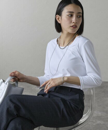 (ボンマックス) ベーシック ラウンドネック七分袖カットソー レディース ホワイト 13 号