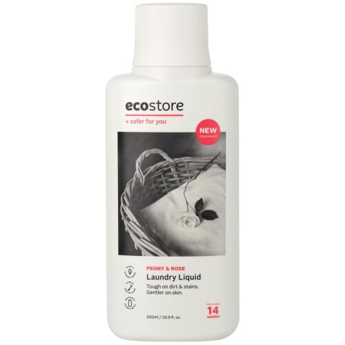 ecostore(エコストア) ランドリーリキッド 500mL 洗濯洗剤 洗剤 液体 肌にやさしい 衣類に優しいのはもちろん、汚れ落ちもスッキリで毎日のお洗濯がストレスフリーに!毎日の汗や皮脂汚れをしっかり落とす、濃縮液体タイプの洗濯洗剤です。 柔軟剤を入れなくてもゴワつかず、衣類やタオルが固くならないのも嬉しいポイント。 上品で華やかなローズ&ピオニーのうっとりするような香りで、毎日の洗たくをとっておきのご褒美タイムに。お洗濯中はほのかに香りながらも、衣類には強く残らないので香りに敏感な方にもオススメです。 内容量:500mL 商品紹介 衣類に優しいのはもちろん、汚れ落ちもスッキリで毎日のお洗濯がストレスフリーに! 毎日の汗や皮脂汚れをしっかり落とす、濃縮液体タイプの洗濯洗剤です。 柔軟剤を入れなくてもゴワつかず、衣類やタオルが固くならないのも嬉しいポイント。 上品で華やかなローズ&ピオニーのうっとりするような花の香りに包まれて、毎日の洗たくをとっておきのご褒美タイムに。 お洗濯中はほのかに香りながらも、衣類には強く残らないので香りに敏感な方にもオススメです。 原材料 ■成分 界面活性剤(12%、アルキルグリコシド、アルキル硫酸エステルナトリウム)、金属封鎖剤、アルカリ剤、水軟化剤、pH調整剤、泡調整剤、香料 使用方法 洗濯量、汚れに応じて使用量を調整してください。ドラム式洗濯機はお手持ちの取扱説明書に従ってお使いください。[一般の洗濯機]水量45Lに対しキャップ1杯(35mL)。洗濯前には、必ず衣類の『取り扱い絵表示』で、「洗えるもの」「洗えないもの」をご確認ください。 安全警告 ■パッケージはリニューアル等の理由により、写真と異なる場合がございます。 ■パッケージのリニューアル等の理由により、成分 ■処方が記載と異なる場合がございます。 ■予告なくパッケージ仕様が変更になる場合がございます。 商品コード20076132079商品名ecostore(エコストア) ランドリーリキッド 500mL 洗濯洗剤 洗剤 液体 肌にやさしい型番9420015010275サイズ500mLカラーホワイト※他モールでも併売しているため、タイミングによって在庫切れの可能性がございます。その際は、別途ご連絡させていただきます。※他モールでも併売しているため、タイミングによって在庫切れの可能性がございます。その際は、別途ご連絡させていただきます。