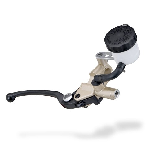 デイトナ(Daytona) マスターシリンダー バイク ブレーキ 横型 14mm NISSIN(ニッシン) ゴールドボディ/ブラックレバー 61743