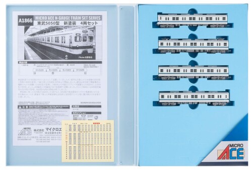 マイクロエース (MICRO ACE) Nゲージ 東武5050型 新塗装 4両セット 鉄道模型 電車 A1866 東武最後のつりかけ駆動車5050型がついに登場! 前面形状・台車を改良したA1860 (2018年4月出荷)を基にしたバリエーション製品。 東武鉄道商品化許諾済 東武最後のつりかけ駆動車5050型がついに登場! 前面形状 ■台車を改良したA1860 (2018年4月出荷)を基にしたバリエーション製品。 部品の構造上前面種別幕は非点灯です。 先頭車屋根上の無線アンテナは棒状、妻面に帯がある1990年代の姿。 ※部品共用のため、一部実車と異なる部分があります。 東武鉄道商品化許諾済 付属品:行先シール 【オプション】 室内灯:幅広室内灯 (G0001/G0002/G0003/G0004) カプラー:マイクロカプラー 自連 ■グレー (F0004)。 ※鉄道模型はレールより給電するシステムです。走行、発光、点灯する場合でも電池は使用しません。 ※本製品に電池は含まれません。 ※本製品に燃料は使用しません。 ※本製品に燃料は含まれません。 ※本製品に塗料は含まれません。 商品コード20082128805商品名マイクロエース (MICRO ACE) Nゲージ 東武5050型 新塗装 4両セット 鉄道模型 電車 A1866型番A1866サイズ1/150カラーマルチカラー※他モールでも併売しているため、タイミングによって在庫切れの可能性がございます。その際は、別途ご連絡させていただきます。※他モールでも併売しているため、タイミングによって在庫切れの可能性がございます。その際は、別途ご連絡させていただきます。