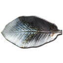 萬古焼 和食器 朴葉長小皿 白彩金彩 18852