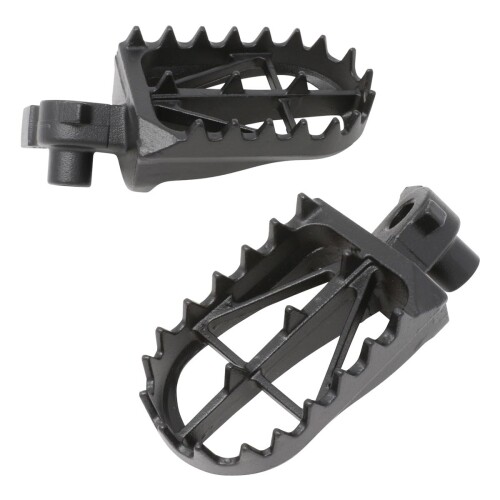 ジータレーシング(ZETA RACING) ワイドフットペグ クロモリ Mid HUSQVARNA WR125/TE250/SM250 '07-09 前後幅約50mm 安定ライディング スタンディング 排泥性 クロモリ鋼 高強度 高耐久 D3041 排泥性に優れたデザイン、バランスよく配置した歯、前後幅50mmの踏面により安定したオフロードライディングをサポート。 Mid ・ High(Midよりも5mm高い) ・ Low(Midよりもmm低い)の3タイプを設定。ライダーの体系や好みに合わせて選べる。 高い強度と耐久性に優れるクロモリ鋼を採用。 ジータレーシング(ZETA RACING)ブランドは、株式会社ダートフリークが企画、設計をしているジャパンプランニング製品です。 適合車種 WR125/TE250/SM250 '07-09 商品コード20081634809商品名ジータレーシング(ZETA RACING) ワイドフットペグ クロモリ Mid HUSQVARNA WR125/TE250/SM250 '07-09 前後幅約50mm 安定ライディング スタンディング 排泥性 クロモリ鋼 高強度 高耐久 D3041型番D3041カラーブラック※他モールでも併売しているため、タイミングによって在庫切れの可能性がございます。その際は、別途ご連絡させていただきます。※他モールでも併売しているため、タイミングによって在庫切れの可能性がございます。その際は、別途ご連絡させていただきます。