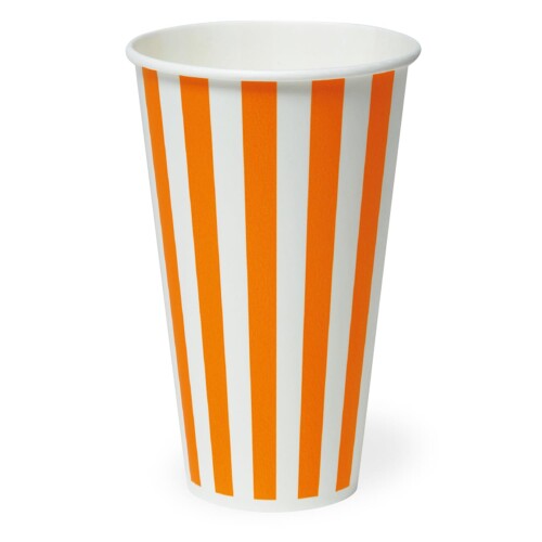 サンナップ 日本製 紙コップ 大容量 415ml 13.8oz ストライプ 使い捨て レジャー施設などで幅広く採用されている厚紙カップ 両面ポリエチレンラミネート加工 SCM-400PP ストライプ
