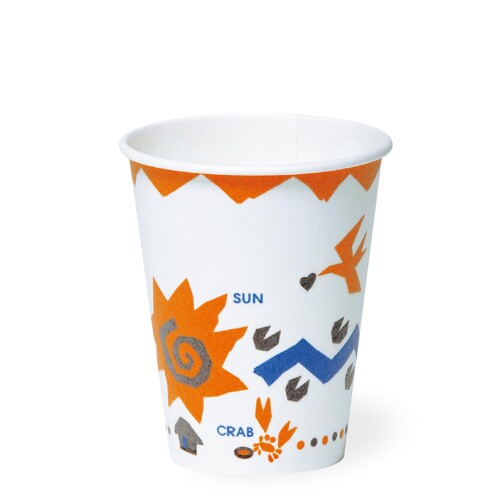 サンナップ 日本製 紙コップ Sサイズ 60個入 211ml 7oz 発泡断熱 使い捨て オレンジを基調とした明るいイメージが印象的 断熱仕様 紙コップ 内面ポリエチレンラミネート加工 普段使い テイ