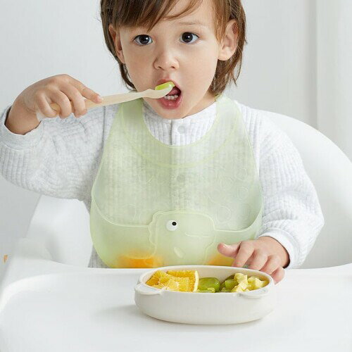 お食事エプロン 子供 キッズ 袖なし よだれかけ おもしろ シリコンビブ お食事ビブ...