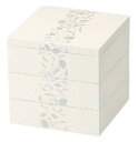 J-kitchens 日本製 重箱 アールデコ 5.5 寸三段 ホワイト (1本) 16.5cm お正月