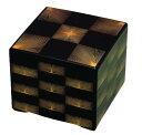 J-kitchens 重箱 日本製 3段 6.5寸 彩 重黒松葉市松 19.5cm x 19.5cm x 16.5cm