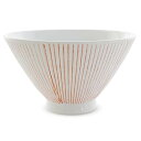 J-kitchens 勲山窯 茶碗 11cm 波佐見焼 日本製 ストライプ レッド