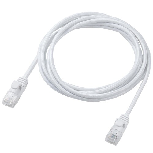 Lan （~5 m） - エレコム LANケーブル CAT6A 2m 爪折れ防止 メッシュケーブル ホワイト ECLD-GPAM/WH20