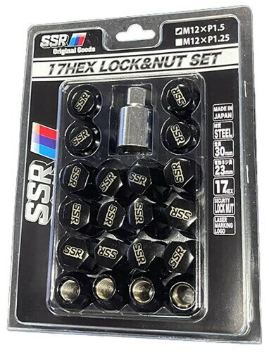 Rakuten - SSR(エスエスアール) 17HEX ロック&ナットセット (5H用) M12×P1.5 ブラック SSTL1505H