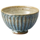 丸伊製陶 信楽焼 へちもん 茶碗 ご飯茶碗 直径約11cm 青萩彫 ブルー MR-3-4511