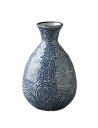徳利 青 約8.2×13.5 タコ唐草2合徳利 23327
