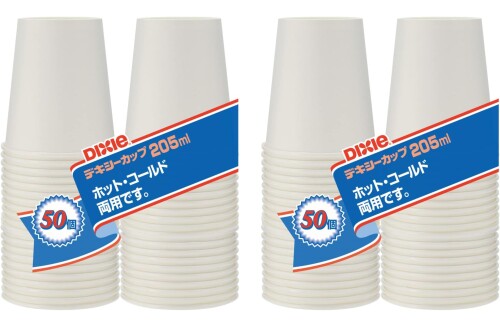 日本デキシー エコノウェア 使い捨て ペーパーカップ 205ml 50個入×2個セット ホット・コールド両用 サイズ(1個当り):幅7×奥行7×高さ8cm、容量:約 205ml、材質:紙、電子レンジの使用:不可、生産国:中国 【50個入×2個セット】温かい飲み物にも冷たい飲み物にも使えるホット・コールド両用の紙コップ 【50個入×2個セット】 温かい飲み物にも冷たい飲み物にも使えるホット ■コールド両用の紙コップ 商品コード20082238846商品名日本デキシー エコノウェア 使い捨て ペーパーカップ 205ml 50個入&times;2個セット ホット・コールド両用型番604993サイズ205ml 100個カラーホワイト※他モールでも併売しているため、タイミングによって在庫切れの可能性がございます。その際は、別途ご連絡させていただきます。※他モールでも併売しているため、タイミングによって在庫切れの可能性がございます。その際は、別途ご連絡させていただきます。
