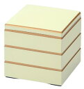 J-kitchens 重箱 日本製 3段 7.0寸 彩校倉 白渕金 20.8cm x 20.8cm x 19.5cm