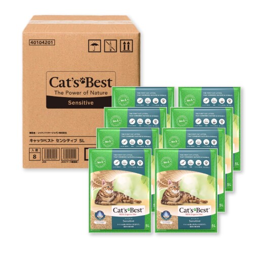 Cat's Best キャッツベスト センシティブ 5L × 8袋 猫砂 5L×8袋 (ケース販売)