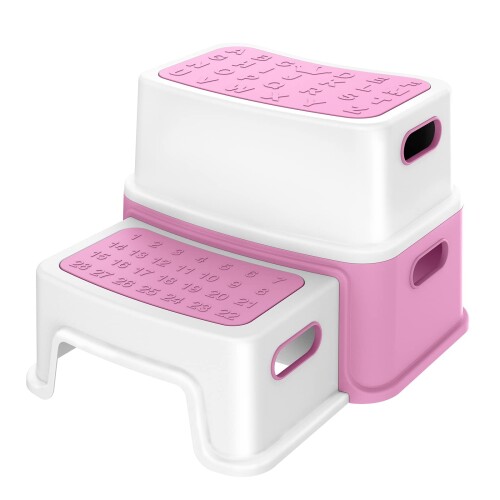 Thinkmax 踏み台 子供用 2段 ステップ台 滑り止め トイレトレーニング 知能開発 トイレ台 幼児 手洗い 洗面台 風呂台 子ども ステップスツール (ピンク) Thinkmax 踏み台 子供用 2段 ステップ台 滑り止め トイレトレーニング 知能開発 トイレ台 幼児 手洗い 洗面台 風呂台 子ども ステップスツール (ピンク)