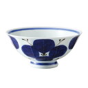 西海陶器 波佐見焼 軽量お茶碗 飯碗 大 四方花絵 青 日本製 74015