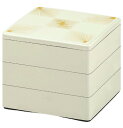 J-kitchens 重箱 日本製 3段 5.0寸 彩 白松葉市松 15.1cm x 15.1cm x 13.3cm