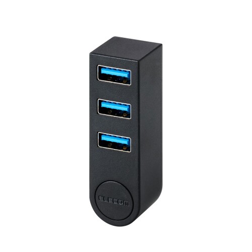 エレコム USBハブ USB-C接続 3ポート 高速データ転送 USB5Gbps 180度回転スイングコネクター ブラック U3HC-R030EBK