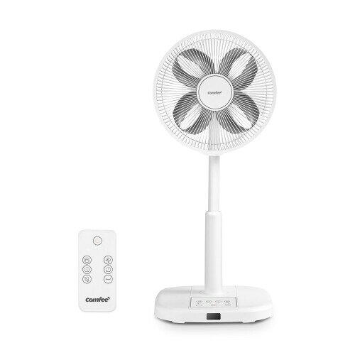 COMFEE' 扇風機 リビング DCモーター クローバー羽 大風量 温度感知風速モード リモコン付き 静音 左右自動首振り 上下角度調節 風量9段階調節 1~9h タイマー機能 強力送風 省エネ 小型 コン