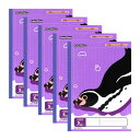 アピカ 学習帳 スクールキッズ かわいいイラストノート ペンギン 5mm方眼 パープル 5冊束 SLS105PU05T