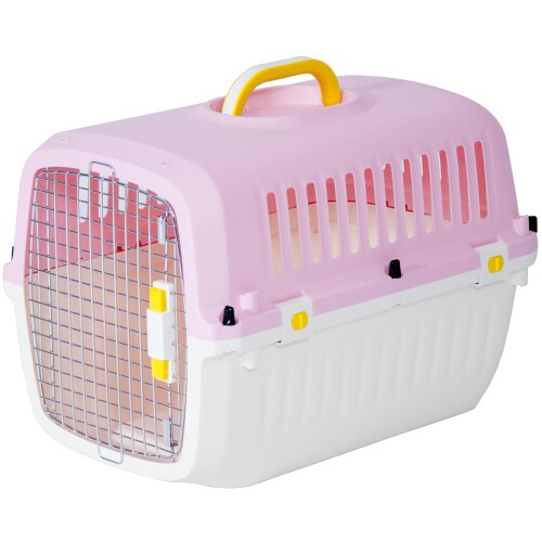 プチリュバン ペットキャリー CF60 ピンク 両開きドア 猫用 小型犬用 中型犬用 小動物用 10kgまで Lサイズ 奥行き60 x 幅39.5 x 高さ41.5cm 猫 犬 ご購入前に今一度サイズ等ご確認ください。素材:プラスチック 上部と下部が分解でき、収納しやすく片手で扉を開けられます。 扉は両開きなのでお好みの方向に設置可能です。 扉を外して組み立てればペットハウスにもなります。 ハードキャリーなのでペットの移動には最適です。 頑丈なハード型・ペットハウスにもなります。 「プチリュバン」ブランドは日本生まれのブランドです。 ※本製品はペットキャリーのみです。 無地 商品紹介 ご購入前に適応体重だけでなく、商品の扉の寸法(画像)や内寸までよくご確認した上でご購入ください。 なお、「詳細情報」に記載してあります「商品の寸法」は商品発送時のパッケージ寸法の場合がございます。 外寸サイズ:横約39.5cm×高さ約41.5cm×奥行約60cm ※詳細サイズは画像をご確認ください。 適応体重目安:10kg以下 ■両開きドアで左右どちらでも設置可能 ■ ■小型犬 ■中型犬向けサイズで人気 ■ ■車や電車などのお出かけには是非、頑丈なハードキャリーをご利用ください。 ■丈夫に出来ていますので、ペットの移動に安心です。 ■商品はプラスチック製となっております。 ■商品は組み立て式となります。発送時は組み立てる前の状態での発送になります。 ※お使いのパソコンにより実際の色は写真とイメージが異なる場合がございます。 使用方法 小型犬 ■中型犬向けのペットキャリーです。 組み立て式なので使用しない時は分解して保管可能です。 側面トビラがは両開きタイプなので左右どちらでも設置が可能です。 ご利用時にペットが暴れたり嫌がったりする場合は、トビラを外して組み立てて、ペットキャリーに慣れさせてからご利用ください。 ペットがキャリーに入っている事に慣れるまでは目の届く場所に置いてください。 トビラは簡易的なロック機能が付いていますが、稀に中から開ける場合がございますので、十分ご注意ください。 中から開けてしまう場合は別途カギをご用意して頂き併用してのご利用をご検討ください。 ご利用にならない場合は分解して、ペットや小さい子供の手の触れない場所に保管してください。 外や車の中などの気温差が激しい場所で保管すると破損や変形の原因となりますのでご注意ください。 また火気に近づけると破損や変形の原因となりますので近づけないようにご利用ください。 本商品はペットの移動 ■運搬 ■簡易的なペットハウス代わりとしてご利用ください。 改造や本来のご利用方法と逸脱した使い方をしないようにご注意ください。 商品コード20081758866商品名プチリュバン ペットキャリー CF60 ピンク 両開きドア 猫用 小型犬用 中型犬用 小動物用 10kgまで Lサイズ 奥行き60 x 幅39.5 x 高さ41.5cm 猫 犬型番4582447776138サイズLカラーCF60ピンク(Lサイズ)※他モールでも併売しているため、タイミングによって在庫切れの可能性がございます。その際は、別途ご連絡させていただきます。※他モールでも併売しているため、タイミングによって在庫切れの可能性がございます。その際は、別途ご連絡させていただきます。