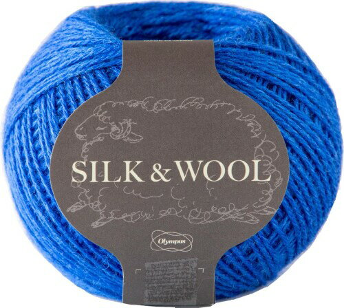 オリムパス 製絲 手編み 毛糸 並太 SILK&WOOL COL. 11 ロイヤルブルー 系 約 50g 205m
