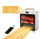 VECELO セラミックヒーター 暖炉型 人感センサー セラミックファンヒーター 暖房器具 省エネ チャイルドロック付き 転倒OFF タイマー機能 大風量 速暖 小型 足元 スリム 電気代安い ファ(2)