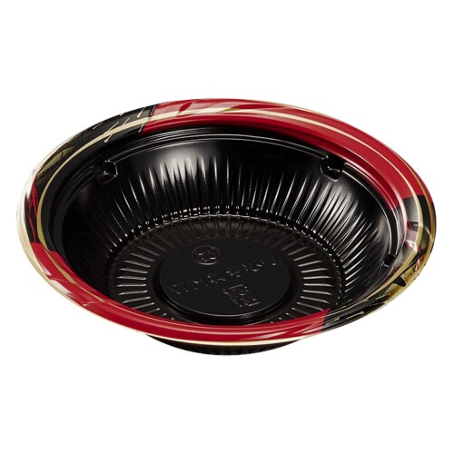 中央化学 フードパック 使い捨て CTいぶき丼 M17 めぐりR-BK 身 50個入り 黒と赤 約3.9×17.4×17.4cm 120089