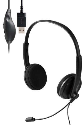 エレコム ヘッドセット USB ノイズキャンセリング 単一指向性 軽い 有線 マイク付き ヘッドホン 長時間 ウェブ会議 テレワーク ブラック HS-HP06SUBK