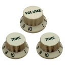 SCUD Master Relic Collection STタイプVol/Toneノブセット 60sスタイル Vol x1/Tone x2 ホワイト/レリック...