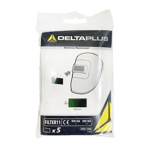 デルタプラス(DELTAPLUS) FILTER11 CASOUD3用遮光フィルター 遮光度#11 溶接による強い光を遮光し目を保護するフィルター 108x51mm 厚さ3mm 5枚セット