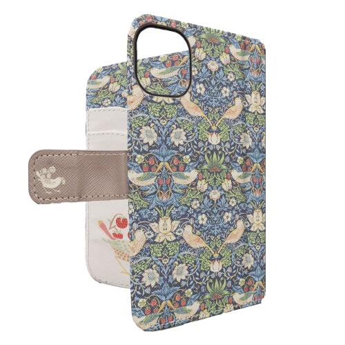 iPhone11対応 Jubilee ジュビリー 手帳型iPhoneケース PUレザー ウイリアムモリス柄 Strawberry Thief