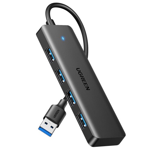 UGREEN USB ハブ USB3.0 4ポートUSB A ハブ 5Gbps高速転送 スリム軽量ハブ 4in1 MacBook/iMac/Surface Proに対応 ノートPC適用 Mac OS/Windows/Chromebook/Linux/PS4/PS5対応 (4A-15CM)
