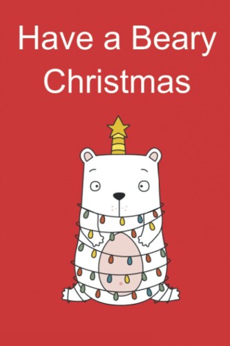 Christmas bear notebook: This Christmas themed journal will make a great stocking stuffer for girls or boys.